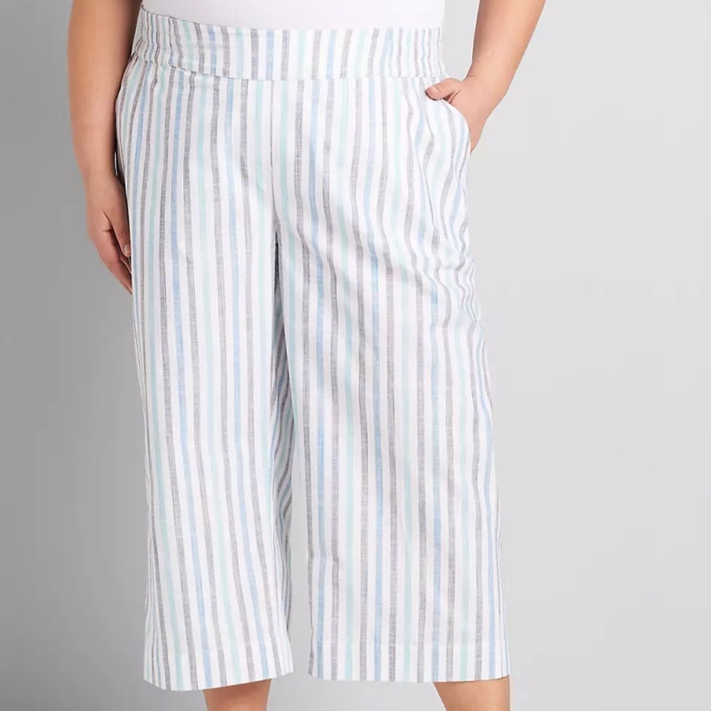 Linen wide Leg crop pants